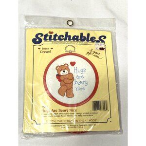 new stitchables crewel 7556 hugs are beary nice